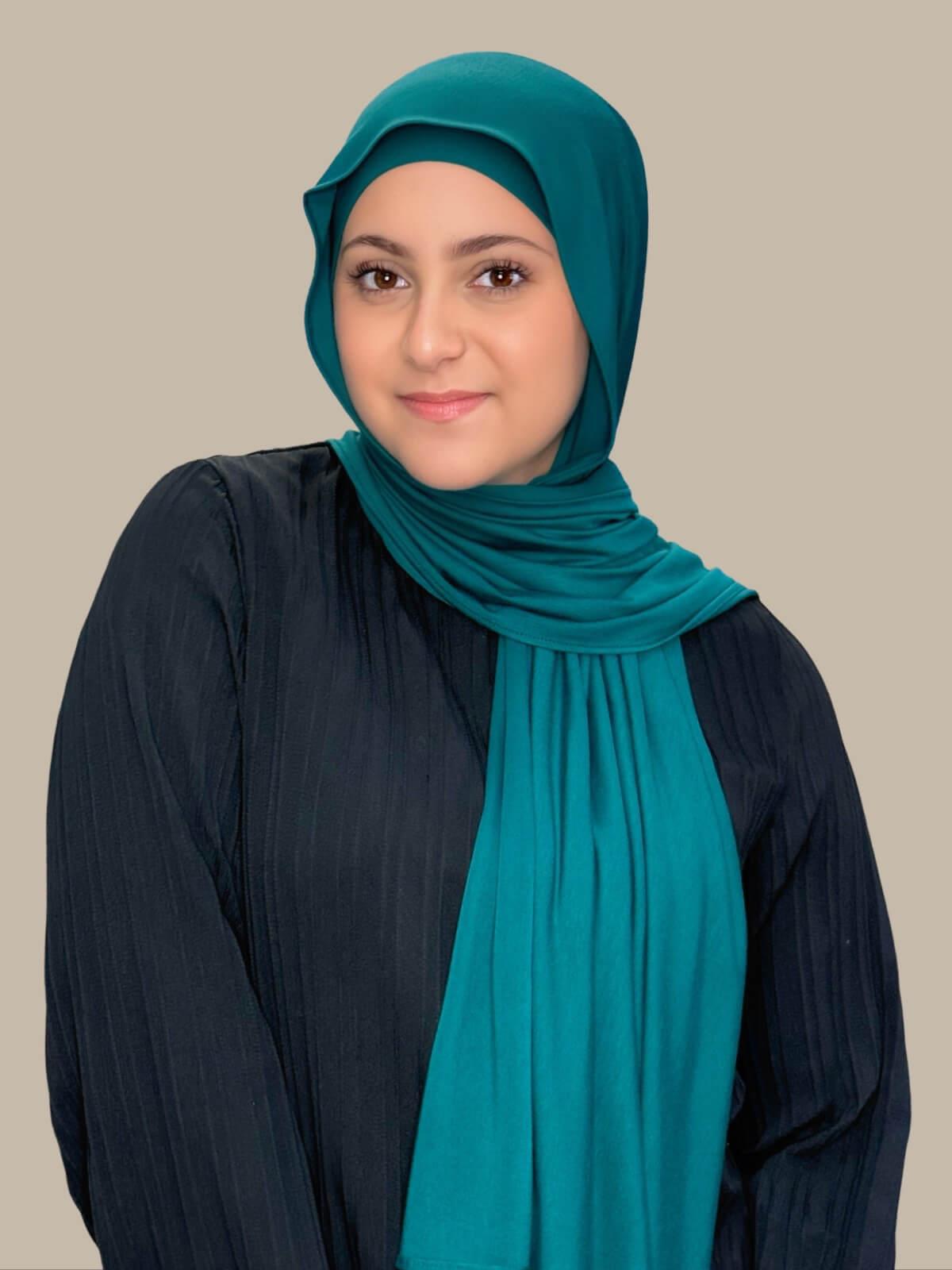 Modish Girl Premium Jersey Hijab - Soft & Breathable Pine Green Scarf for Women - Perfect for Daily Wear, Work, and Special Occasions
