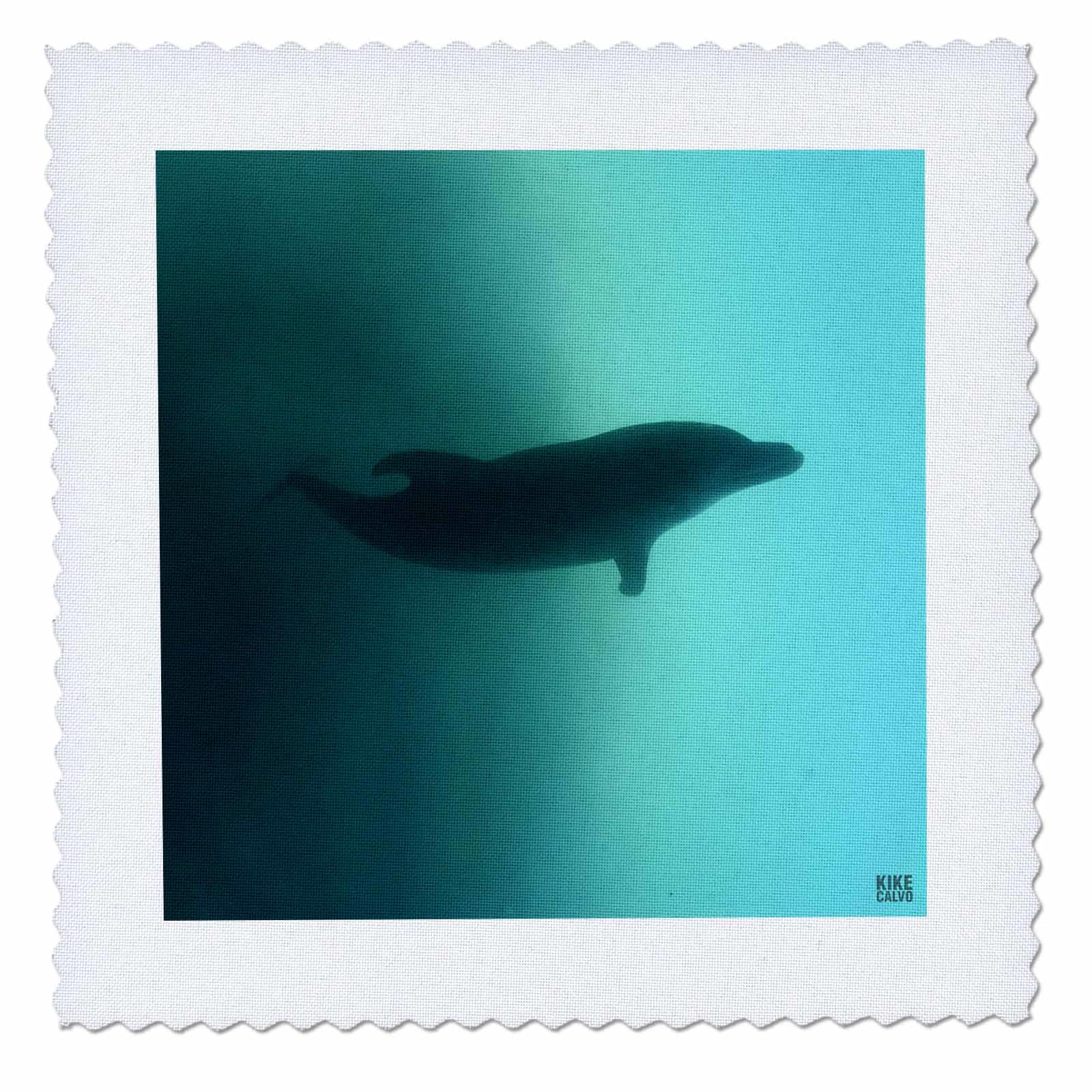 3D Rose Bottlenose Dolphin Quilt Square - 6x6 Inch Fabric Patch for DIY Quilting, Sewing & Craft Projects - Perfect for Blankets, Pillows & Home Decor (qs_10704_2)