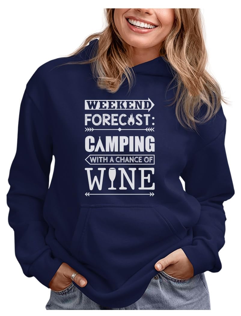 Tstars Funny Camping Hoodie - Women's Outdoor Sweatshirt with Campfire Design | Perfect Camper Gift for Hiking, Bonfires & Cozy Outdoor Adventures