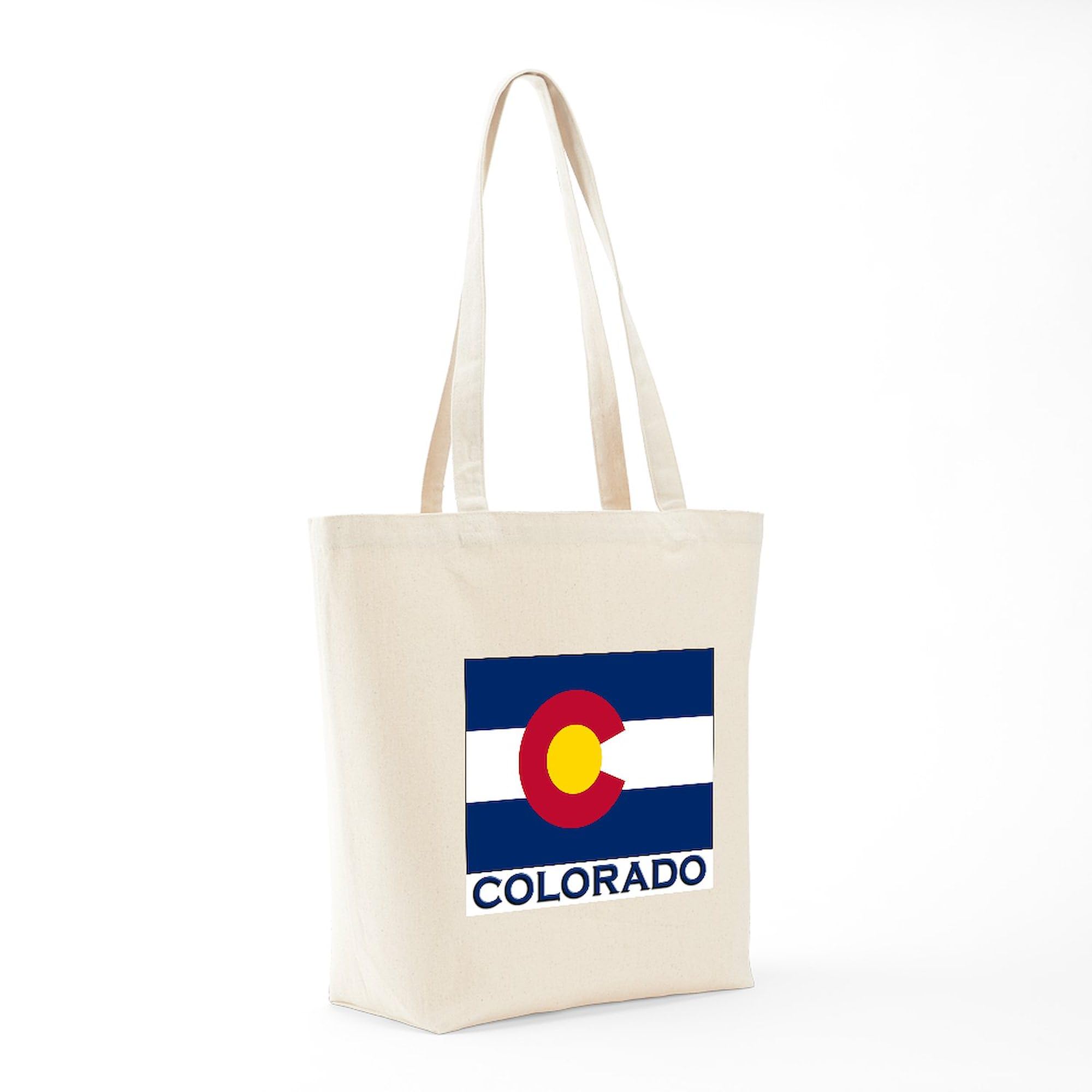 Colorado Flag Tote Bag - Natural Canvas Reusable Shopping Bag for Groceries, Beach & Travel | CafePress Merchandise