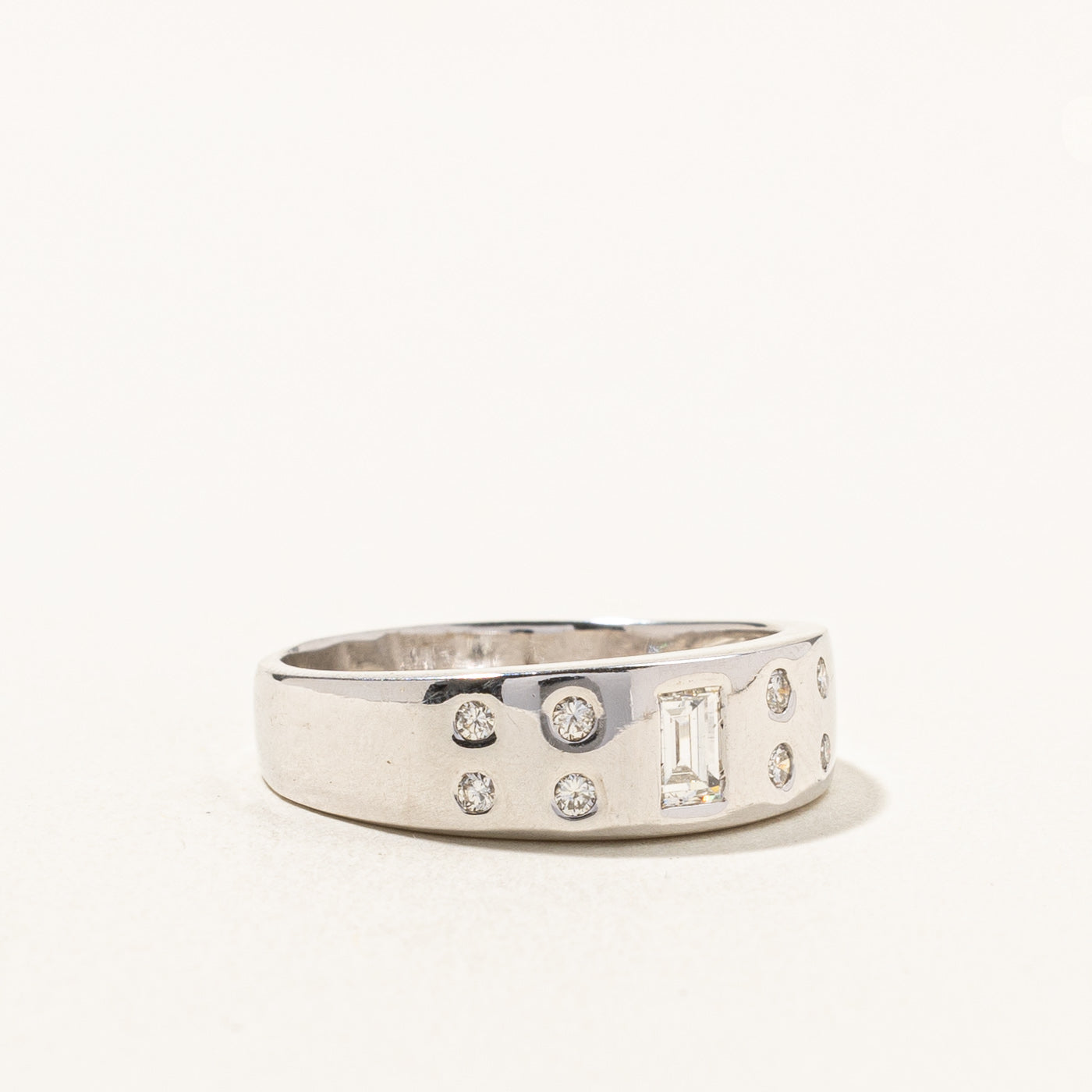 Flush Set Multi Cut Diamond Band Ring - 0.36 Carat Total Weight (CTW) - Size 6.5 - Perfect for Wedding Bands, Anniversary Gifts & Everyday Elegance