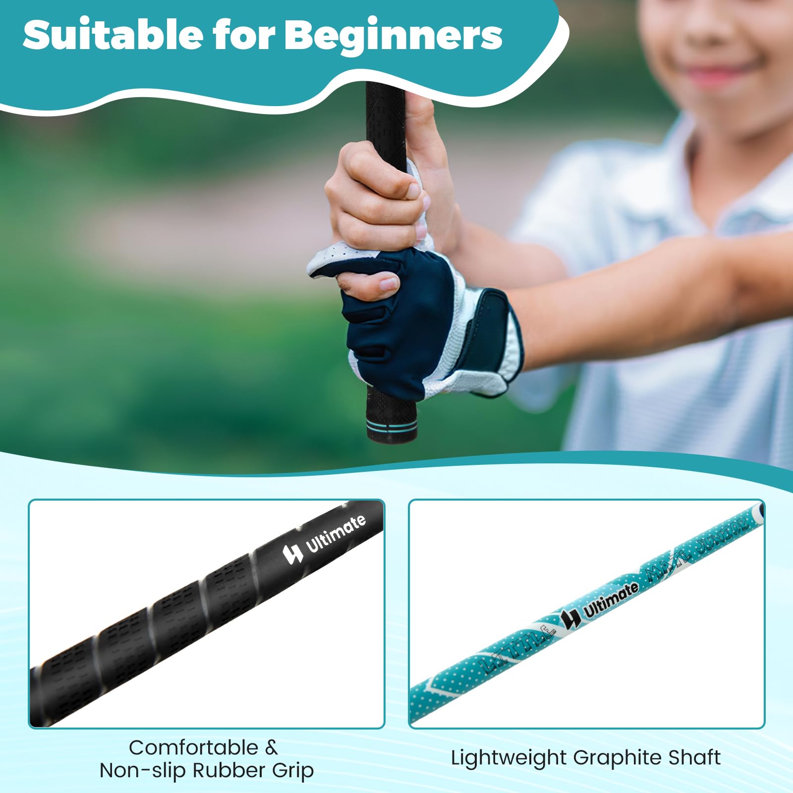 GYMAX Kids Golf Club Set - Right Handed Junior Golf Clubs for Boys & Girls Ages 3-12 with 4/6 Clubs & Stand Bag | Perfect for Backyard Practice, Driving Range & Junior Golf Tournaments