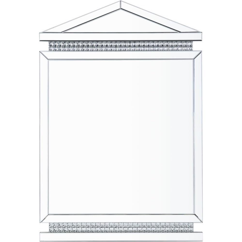 Acme Lotus Glass Wall Decor - Elegant Mirrored & Faux Ice Cube Crystal Art for Living Room, Bedroom, or Office Decoration
