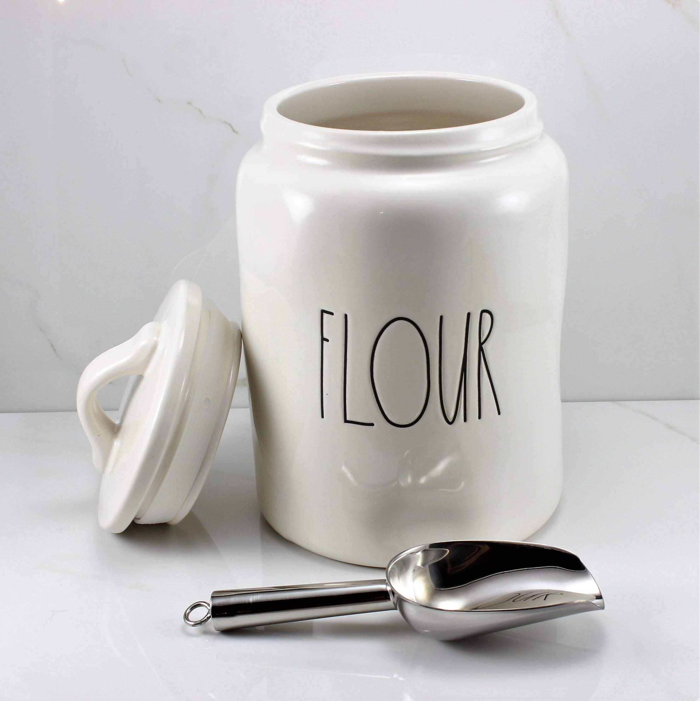 Rae Dunn Flour Canister Set - Airtight Kitchen Storage Container for Baking Essentials - Perfect for Pantry Organization, Home Decor, and Gift Giving