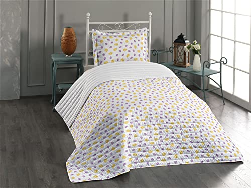 Mustard Violet and White