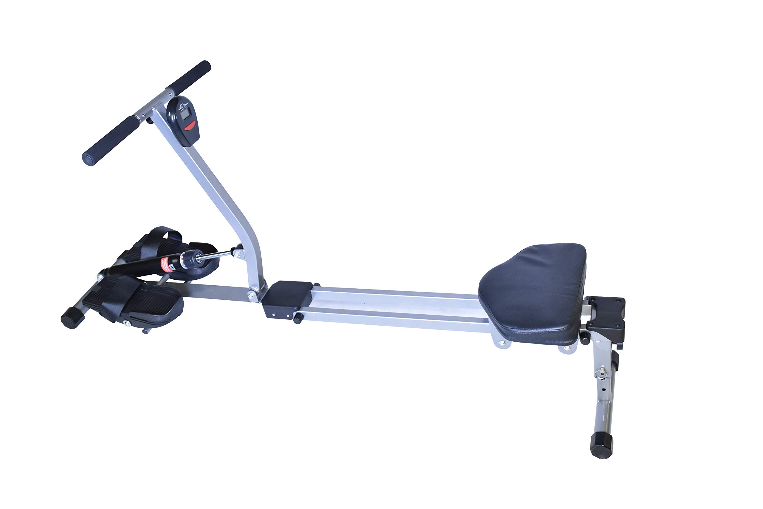 Premium Foldable Rowing Machine for Home Gym - 12-Level Hydraulic Resistance System with LCD Monitor & Ergonomic Seat Cushion | Perfect for Cardio Workouts, Full-Body Training & Small Space Fitness