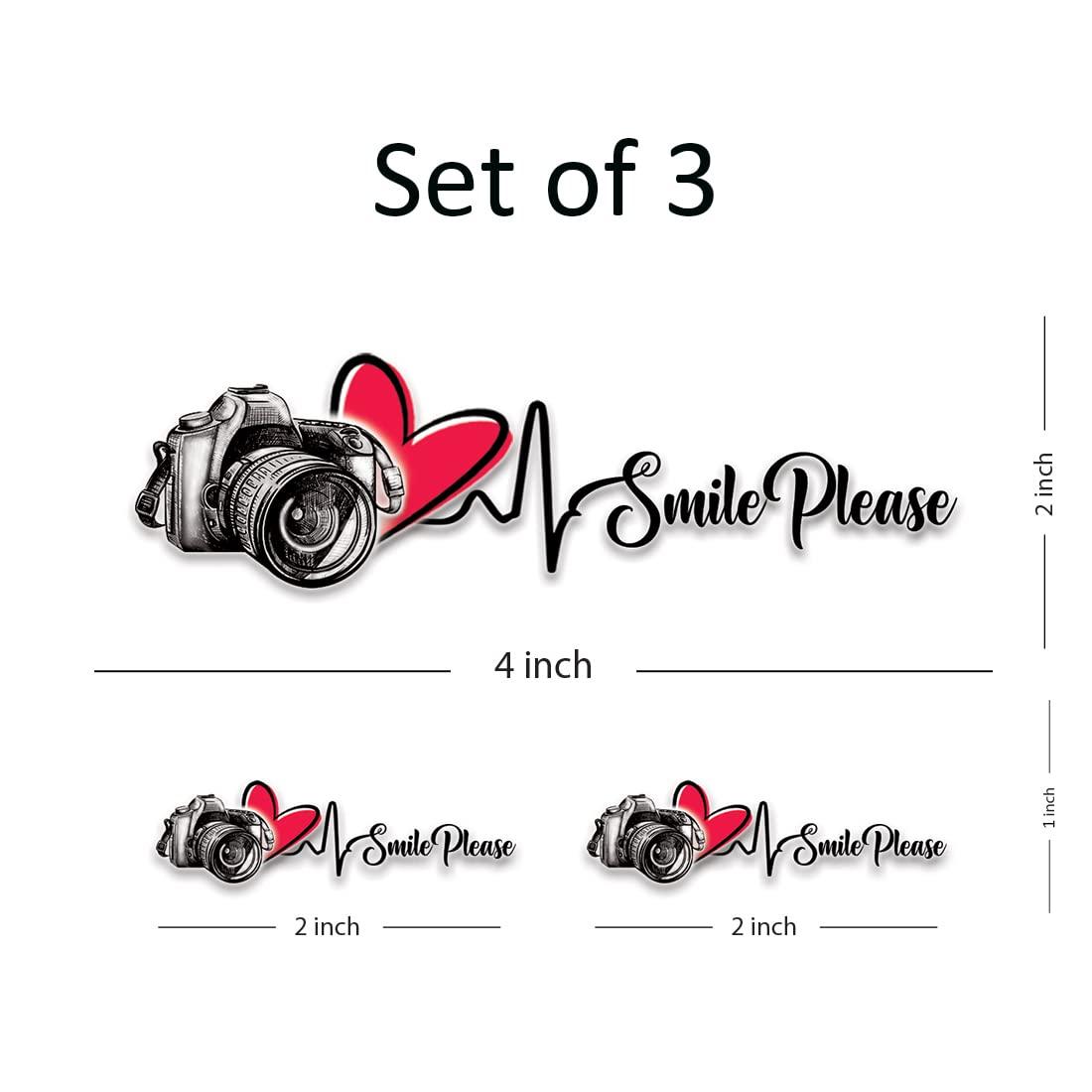 Waterproof Temporary Tattoo for Men & Women - 'Camera Smile Please' Design - Long Lasting Body Art for Parties, Festivals & Photo Shoots