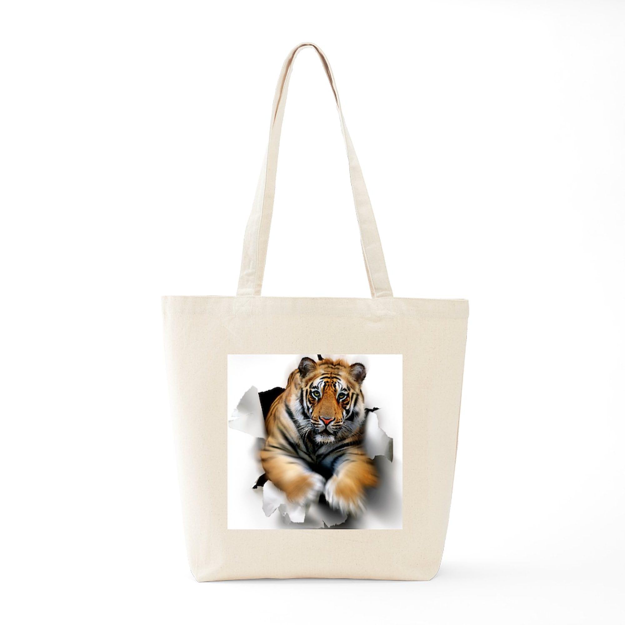 Stylish Tiger Artwork Canvas Tote Bag - Eco-Friendly Reusable Shopping Bag for Groceries, Beach & Daily Use