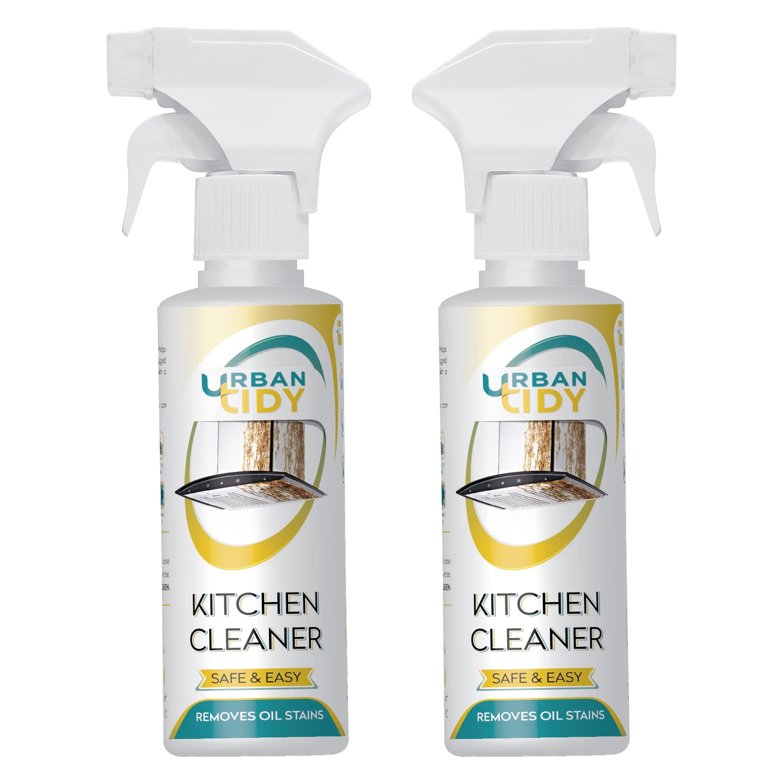 Urban Tidy Kitchen Cleaner - Oil Stain Remover for Gas Stove, Chimney, Oven, Grill, Exhaust Fans & Countertops | 250GM (Pack of 2) with Fresh Fragrance | Perfect for Deep Cleaning & Grease Removal in Home Kitchens