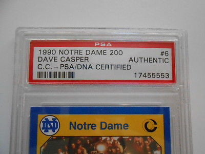 Authentic Dave Casper Signed Notre Dame Football Card - PSA/DNA Certified - Perfect for Collectors, Sports Memorabilia Displays & Fighting Irish Fans