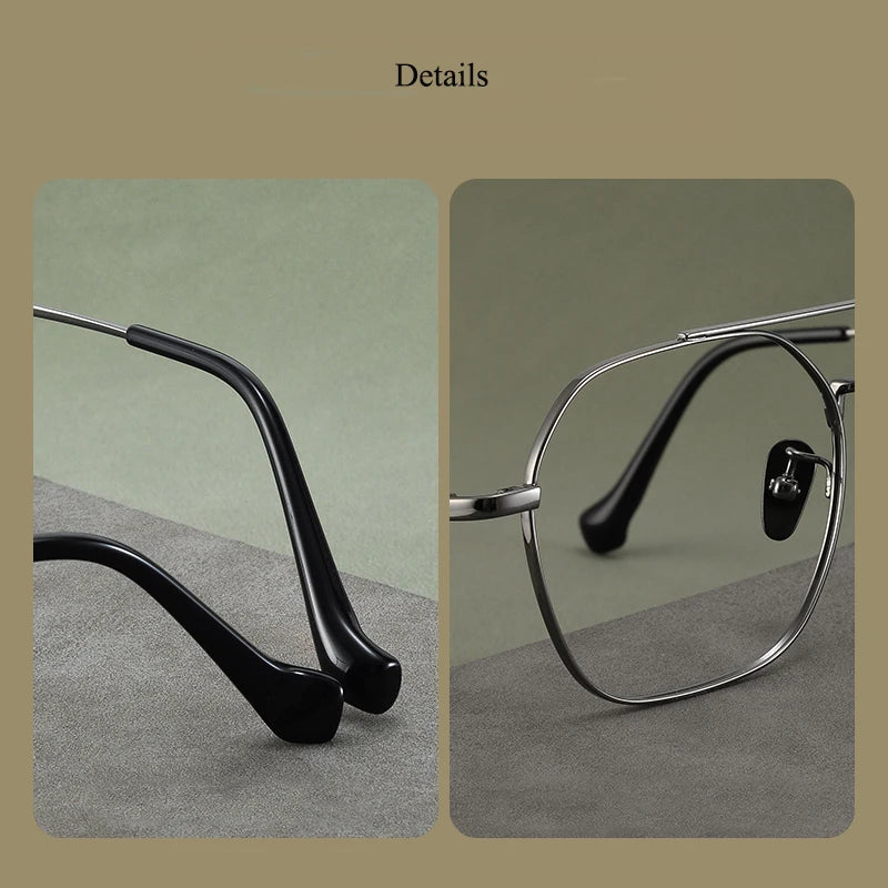 Bclear Unisex Full Rim Oval Titanium Double Bridge Eyeglasses 86677 - Lightweight Durable Frame for Work, Reading & Everyday Use