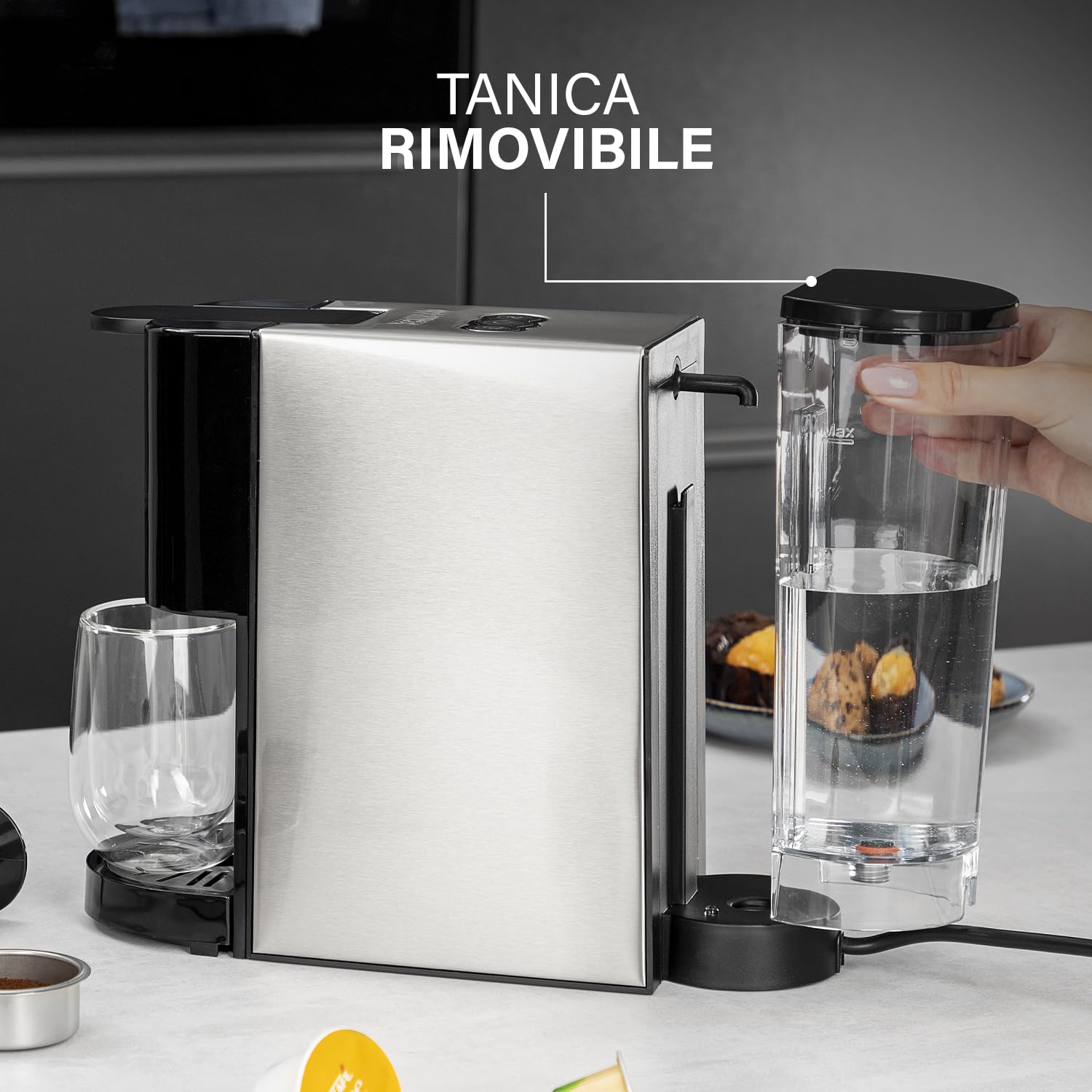 Princess 249450 Black Capsule Coffee Maker - Compact & Easy to Use for Home, Office, or Travel