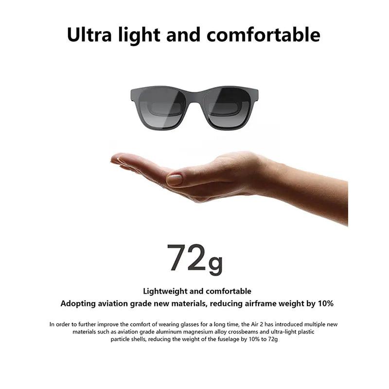 XReal Air 2 Pro Smart Glasses - AR Augmented Reality Glasses with OLED Display, Hands-Free Control for Gaming, Movies & Productivity | Wearable Tech for Work & Entertainment