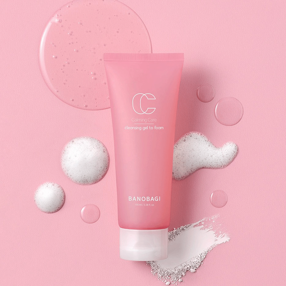 BANOBAGI Calming Care Cleansing Gel To Foam 100ml - Gentle Face Wash for Sensitive Skin, Hydrating & Soothing Facial Cleanser | Perfect for Daily Skincare Routine & Post-Workout Refresh