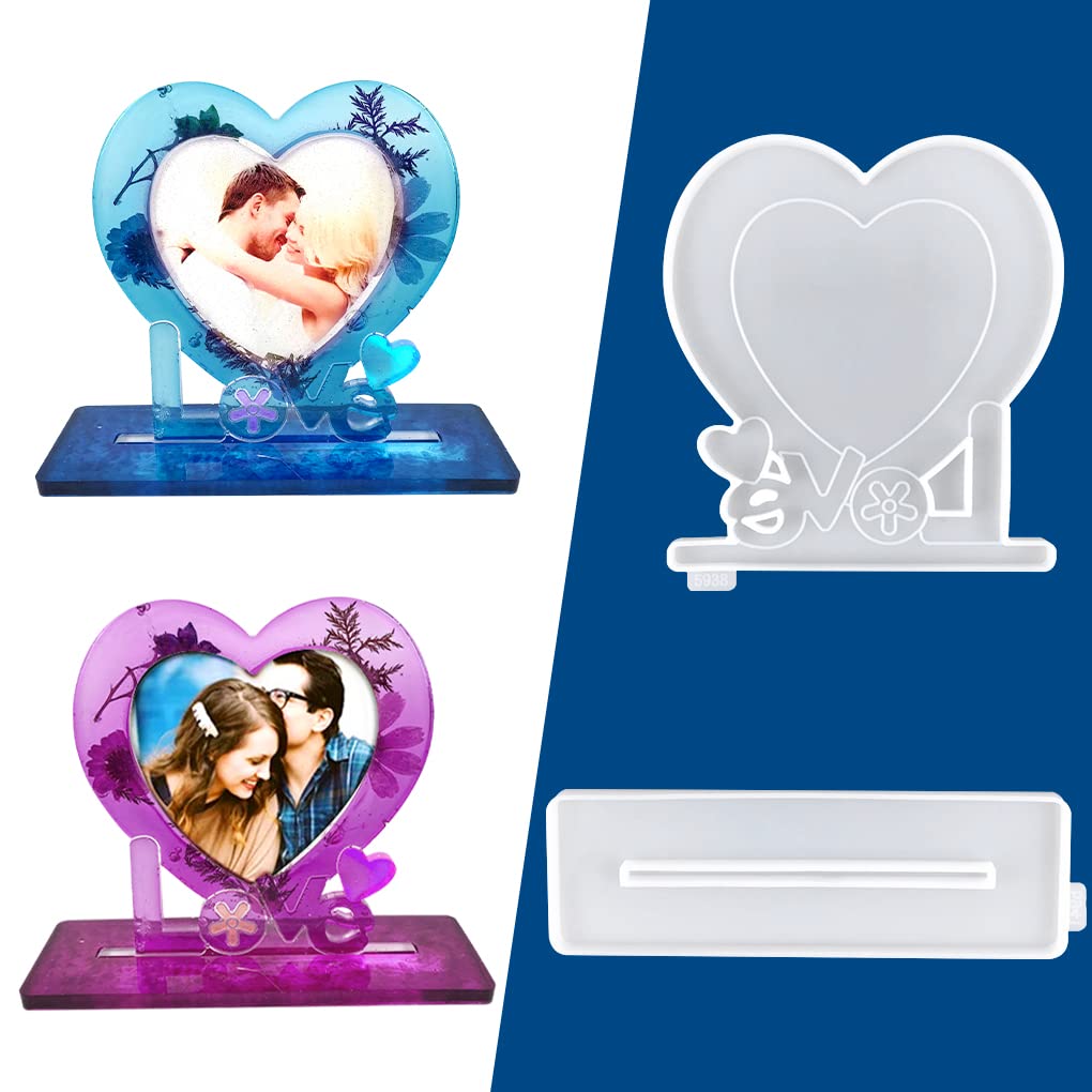 FineInno Heart Shaped Resin Photo Frame Silicone Mold - DIY Epoxy Resin Craft Kit for Home Decor, Handmade Picture Holder - Perfect for Valentine's Gifts, Wedding Decorations & Personalized Keepsakes