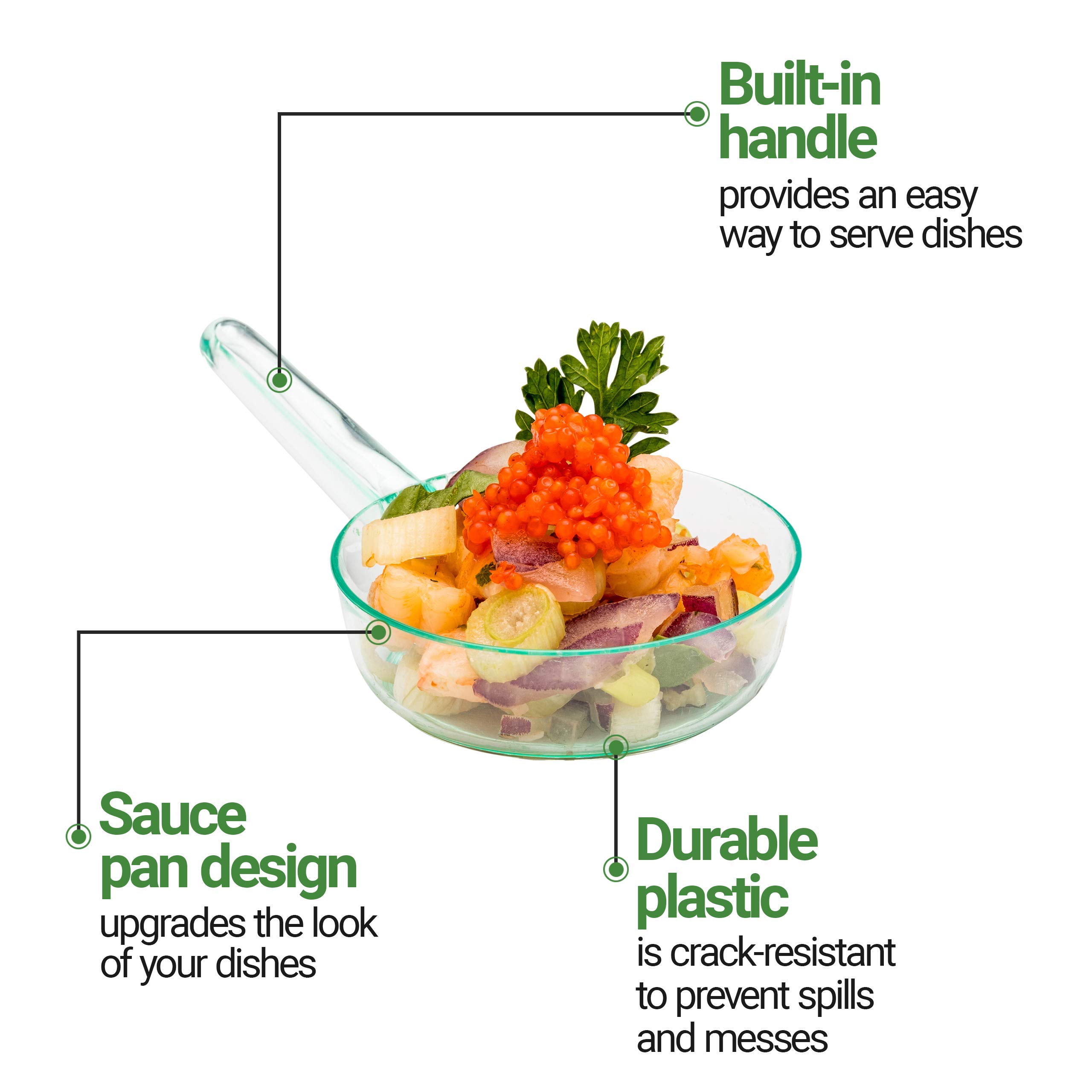 1oz Disposable Dessert Cups - Mini Sauce Dishes for Parties, Catering & Sampling | Seagreen Plastic Appetizer Plates