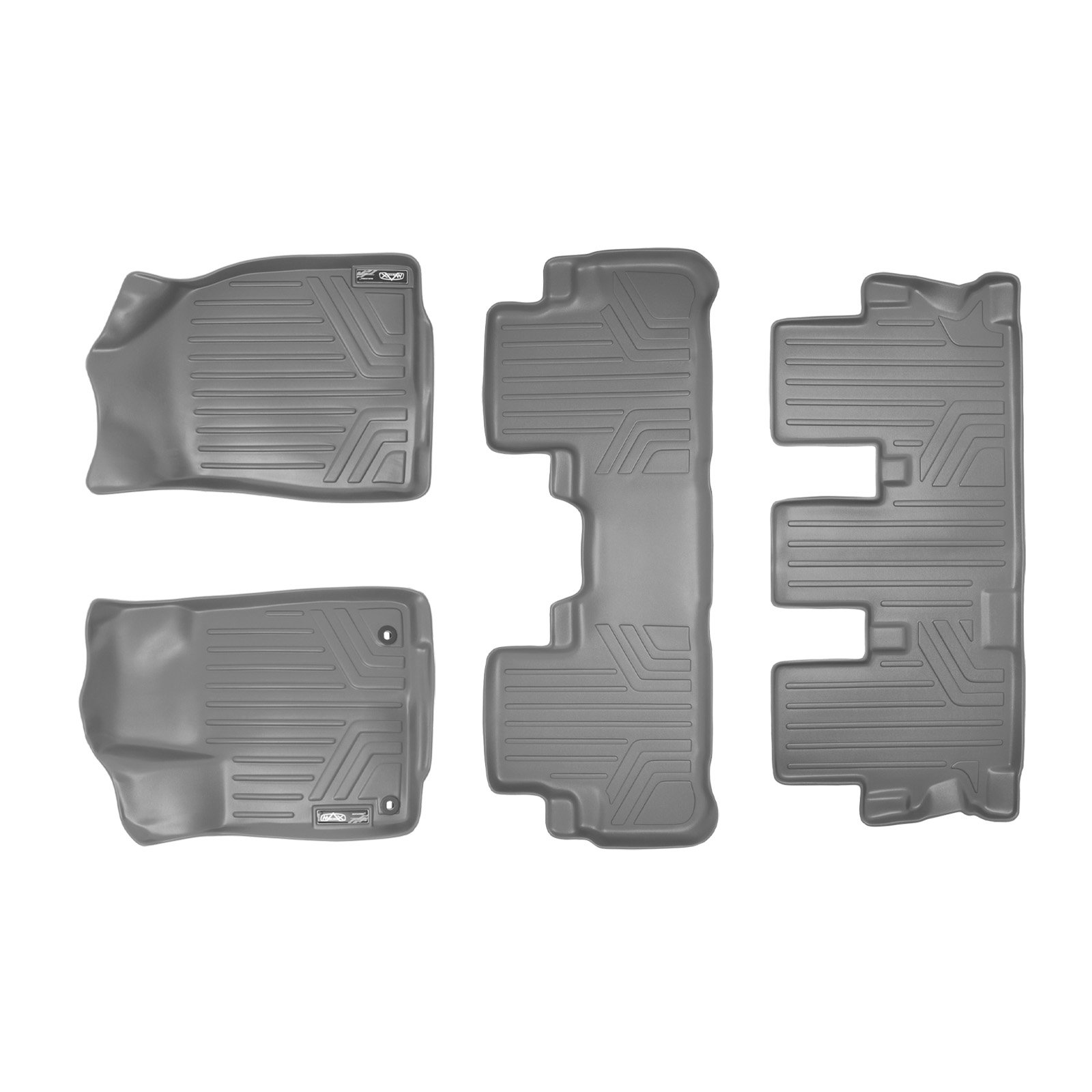 MAXLINER All-Weather Floor Mats for 2014-2018 Toyota Highlander - 3 Row Custom Fit Car Floor Liners (Grey) - Perfect for Family Road Trips, Off-Road Adventures & Everyday Commute