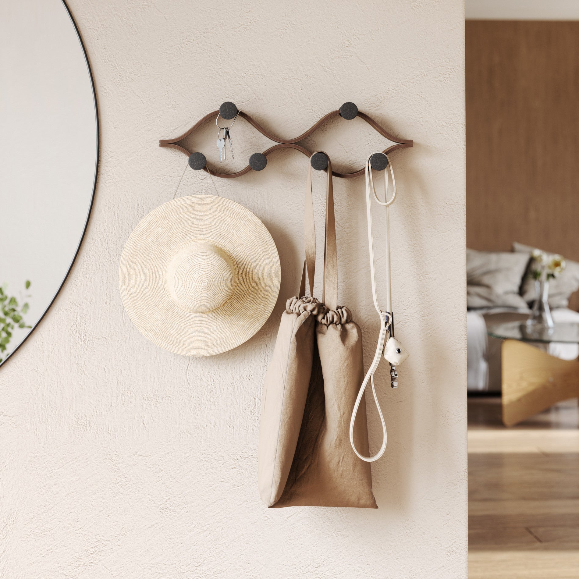 Montage 6 Wall Hook - Heavy Duty Stainless Steel Hooks for Hanging Coats, Hats & Keys - Perfect for Entryway, Garage & Bathroom Organization
