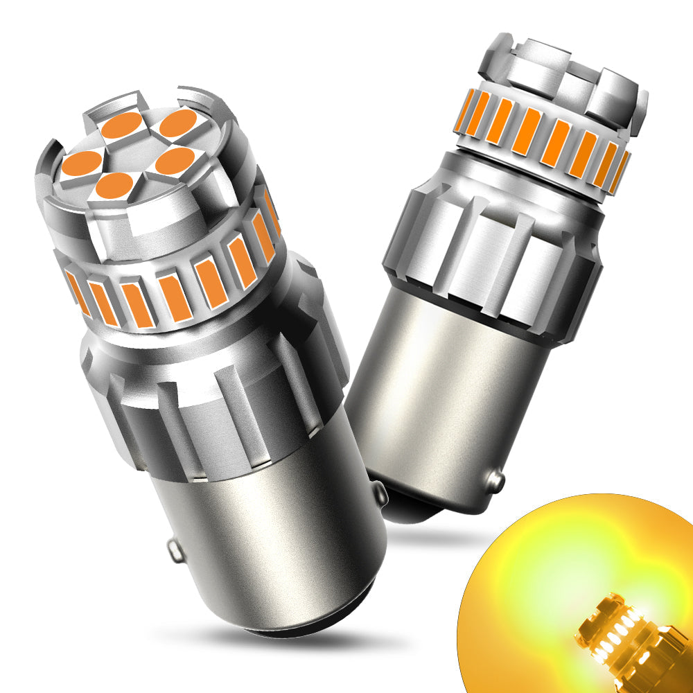 1156 LED Turn Signal Light Bulbs - Super Bright Amber Yellow (400% Brighter) - Perfect for Cars, Trucks, Motorcycles & Trailers - Enhanced Visibility & Safety