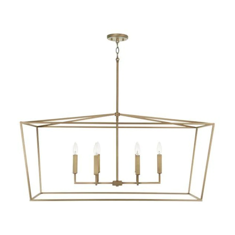 Dardan Modern Linear Lantern - Sleek Black Metal Pendant Light for Kitchen Island, Dining Room, and Entryway - Energy Efficient LED Lighting Fixture for Home & Office Decor