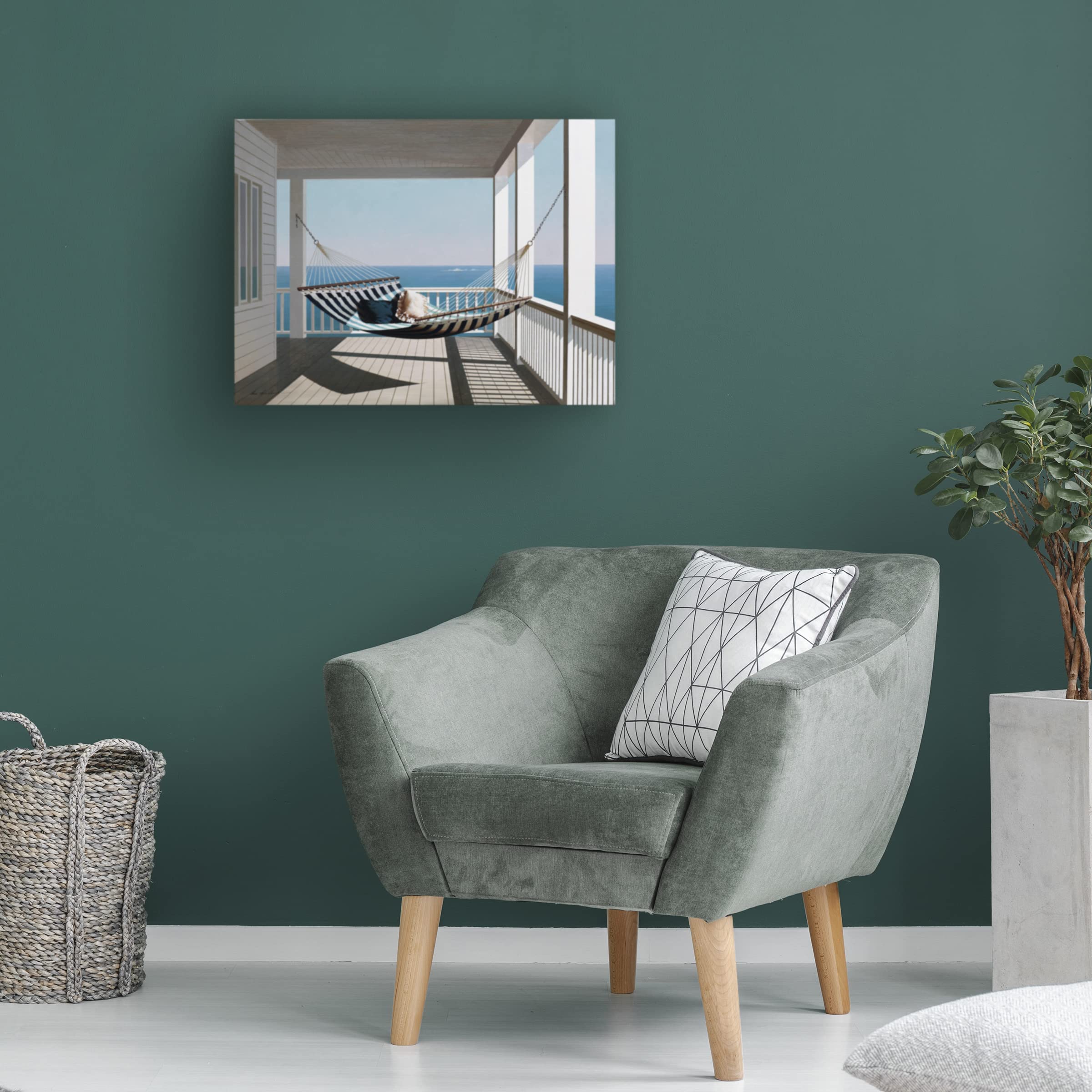 Trademark Fine Art 'Hammock And Pillows' Canvas Wall Art by Zhen Huan Lu - Modern Home Decor for Living Room, Bedroom & Office