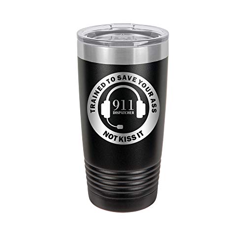 Personalized Engraved 20 oz Stainless Steel Tumbler for 911 Dispatcher Operator - Double Wall Insulated Cup for Hot & Cold Drinks - Perfect Gift for Emergency Telecommunication Professionals