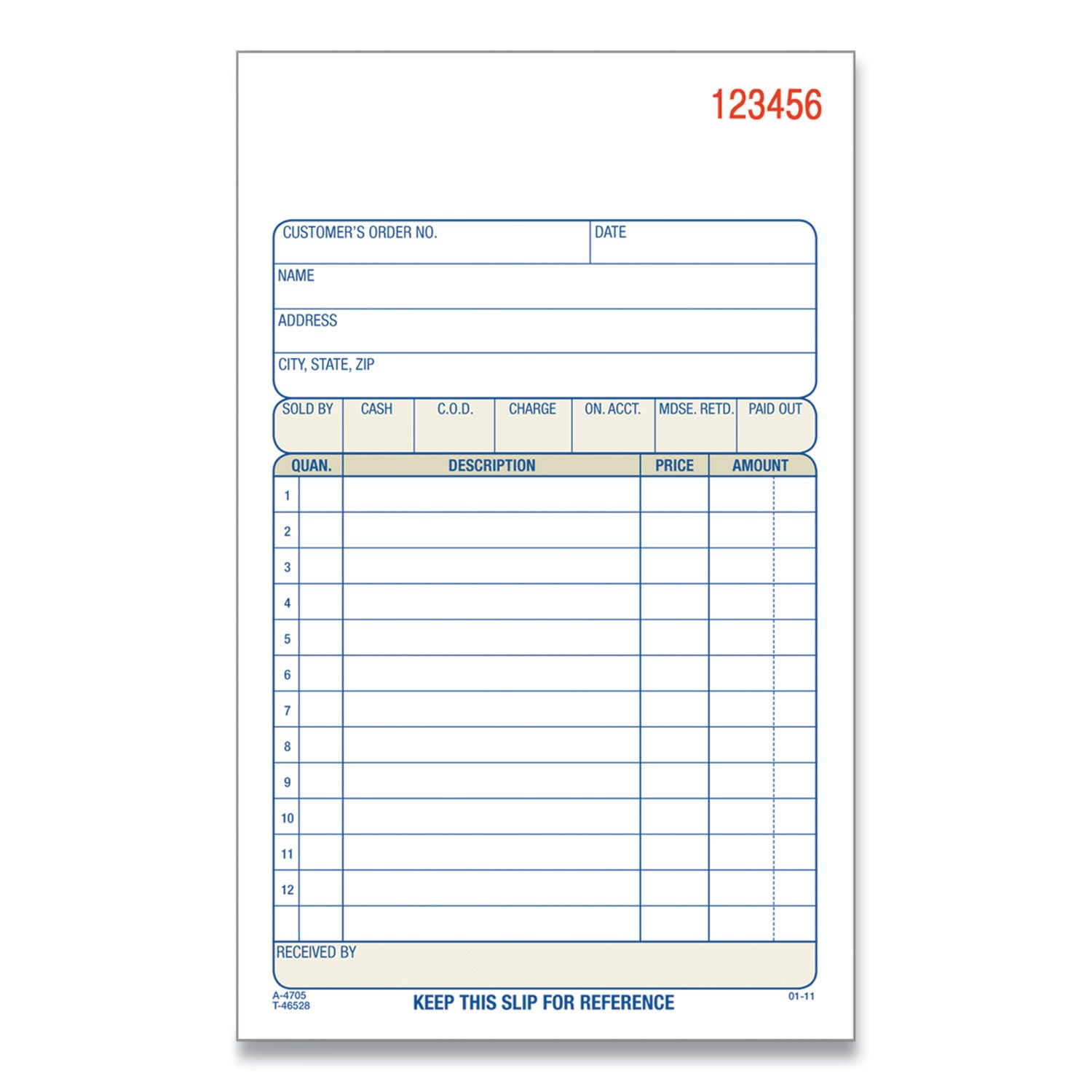 Adams® Multipart Sales Order Pad - 2-Part Carbonless, 4.19
