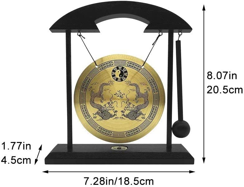 Zen Brass Feng Shui Gong - Home Office Decor for Good Luck