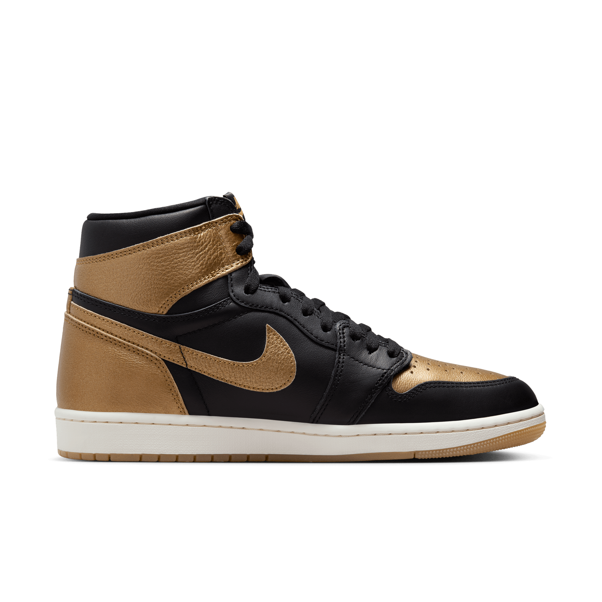 AIR JORDAN 1 RETRO HIGH OG Black Metallic Gold Sneakers - Men's Basketball Shoes for Streetwear & Casual Fashion | Perfect for Sneaker Collectors & Urban Style