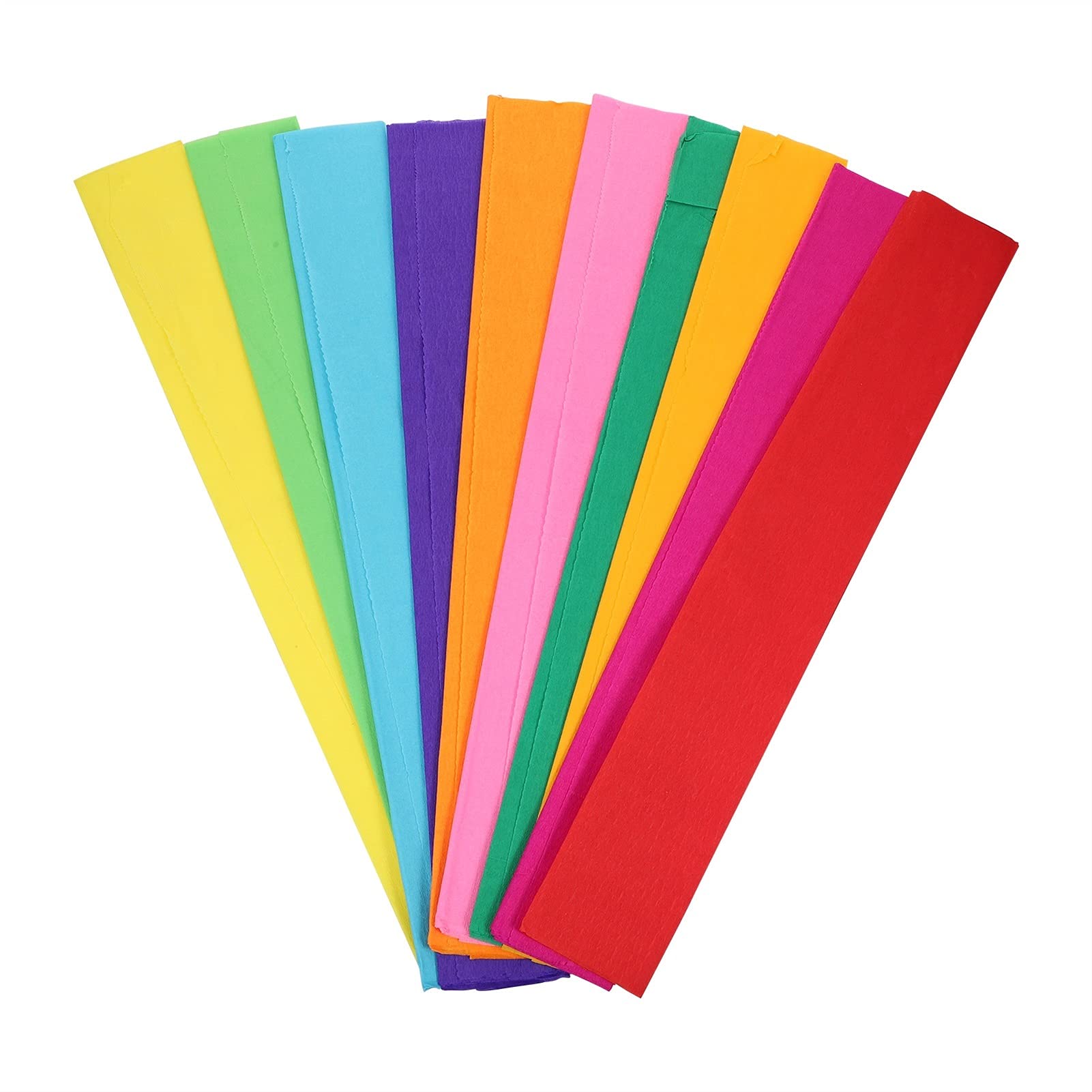 100 Sheets Colorful Crepe Paper for DIY Crafts - Crinkled Wavy Paper with High Flexibility & No Fading - Perfect for Gift Wrapping, Party Decorations, and Scrapbooking (Assorted Colors)