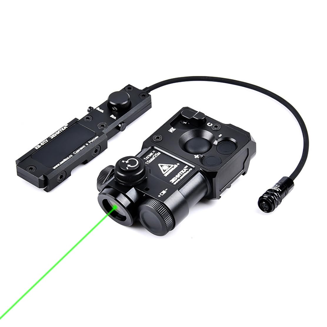 PT-4 Metal Box Laser Sight with IR & Red/Green/Blue Laser | 4-Level Brightness Adjustment | Pressure Switch Included | Fits 20mm Picatinny Rail | Perfect for Tactical Shooting, Hunting & Airsoft