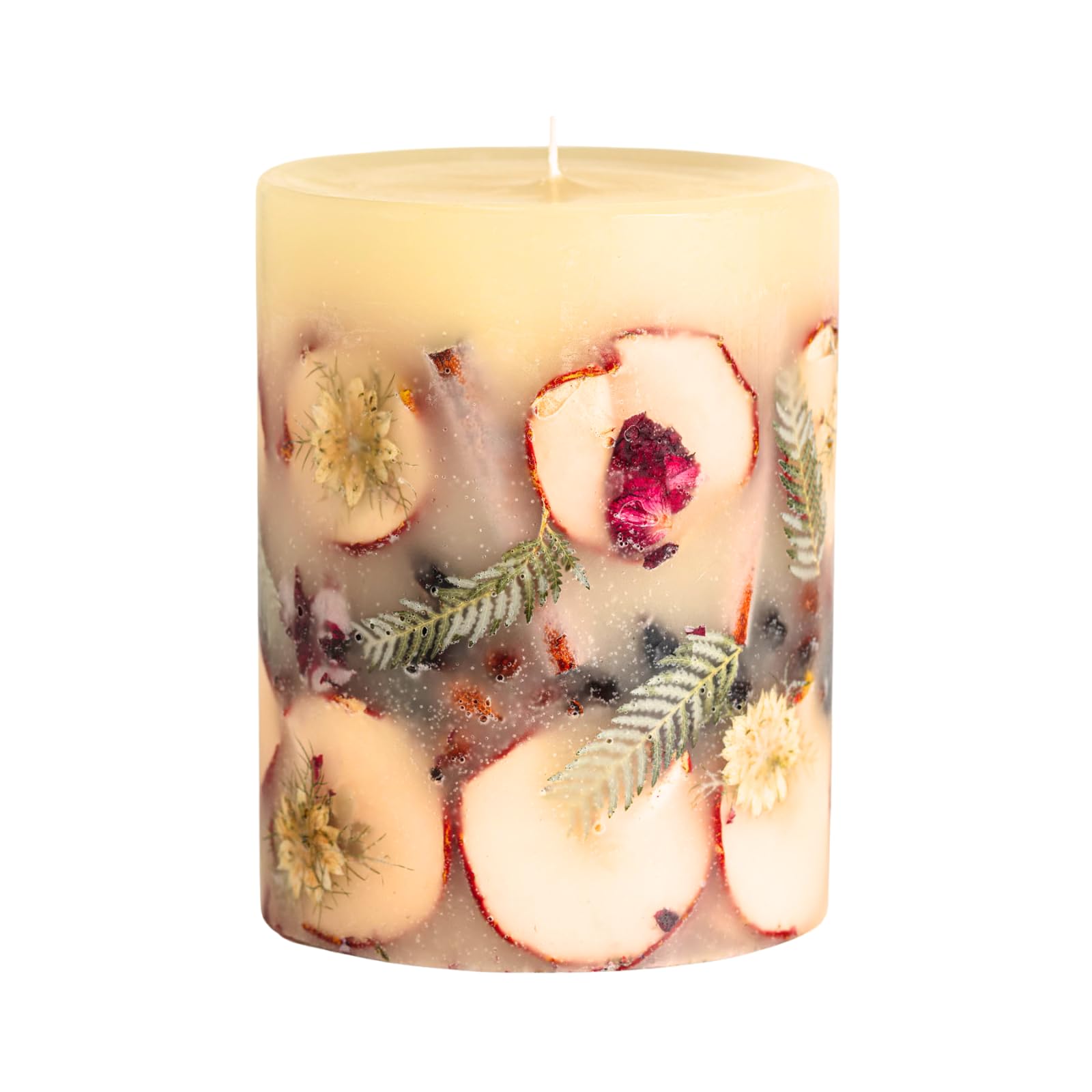 Rosy Rings Medium Round Botanical Candle - Spicy Apple Scent with Cardamom, Cinnamon & Clove | 6.5