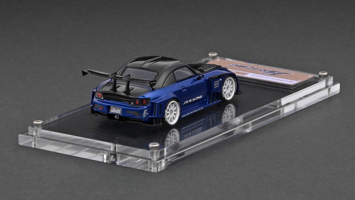 1:64 Scale Honda S2000 (AP1) J's Racing Diecast Model Car - Blue Metallic Finish - Collectible Toy for Car Enthusiasts & Display Showcase