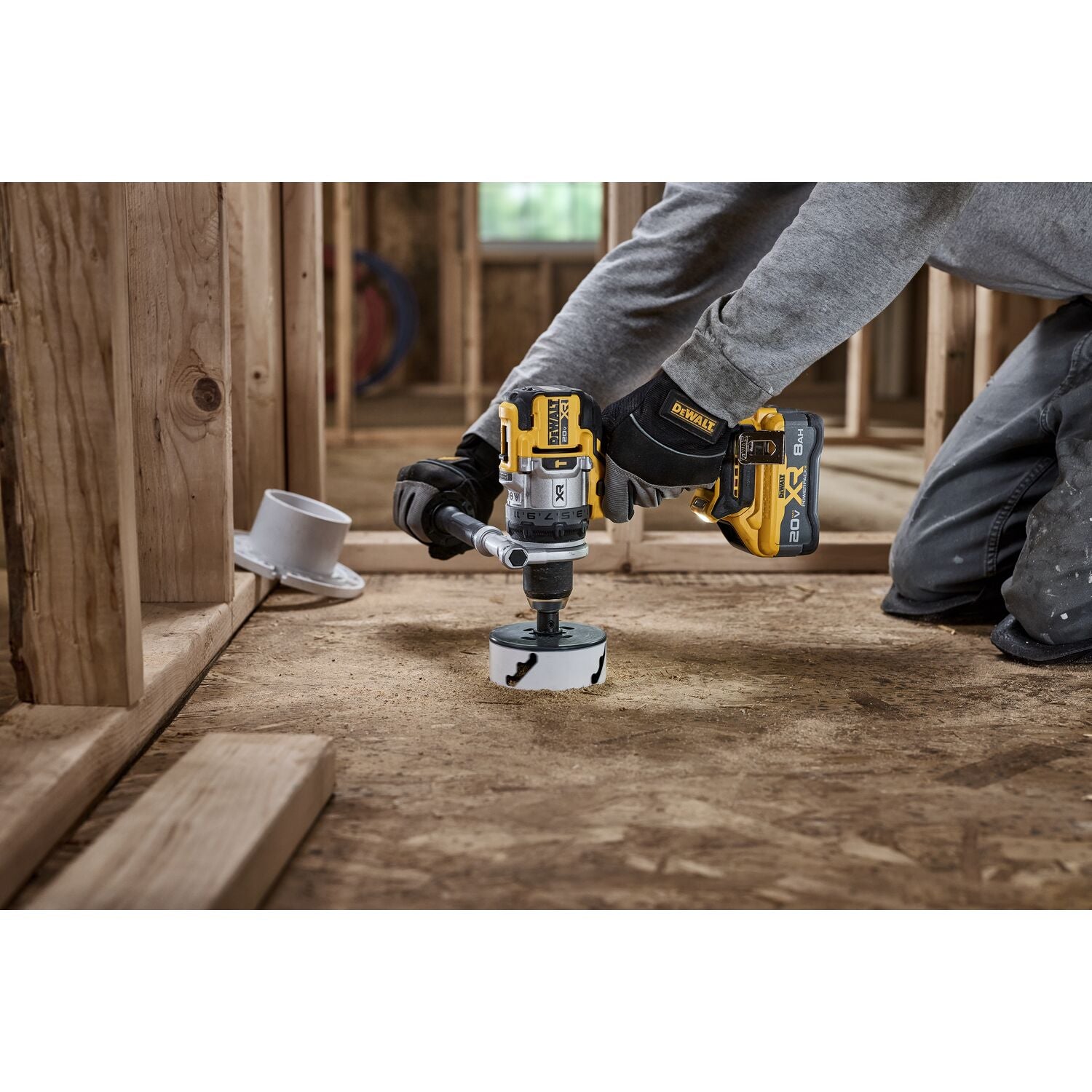 DEWALT DCD1007WW1 20V XR Premium Hammer Drill Kit with Battery & Charger - Powerful Cordless Drill for Wood, Metal & Concrete Drilling - Perfect for DIY Projects, Home Renovation & Construction Work