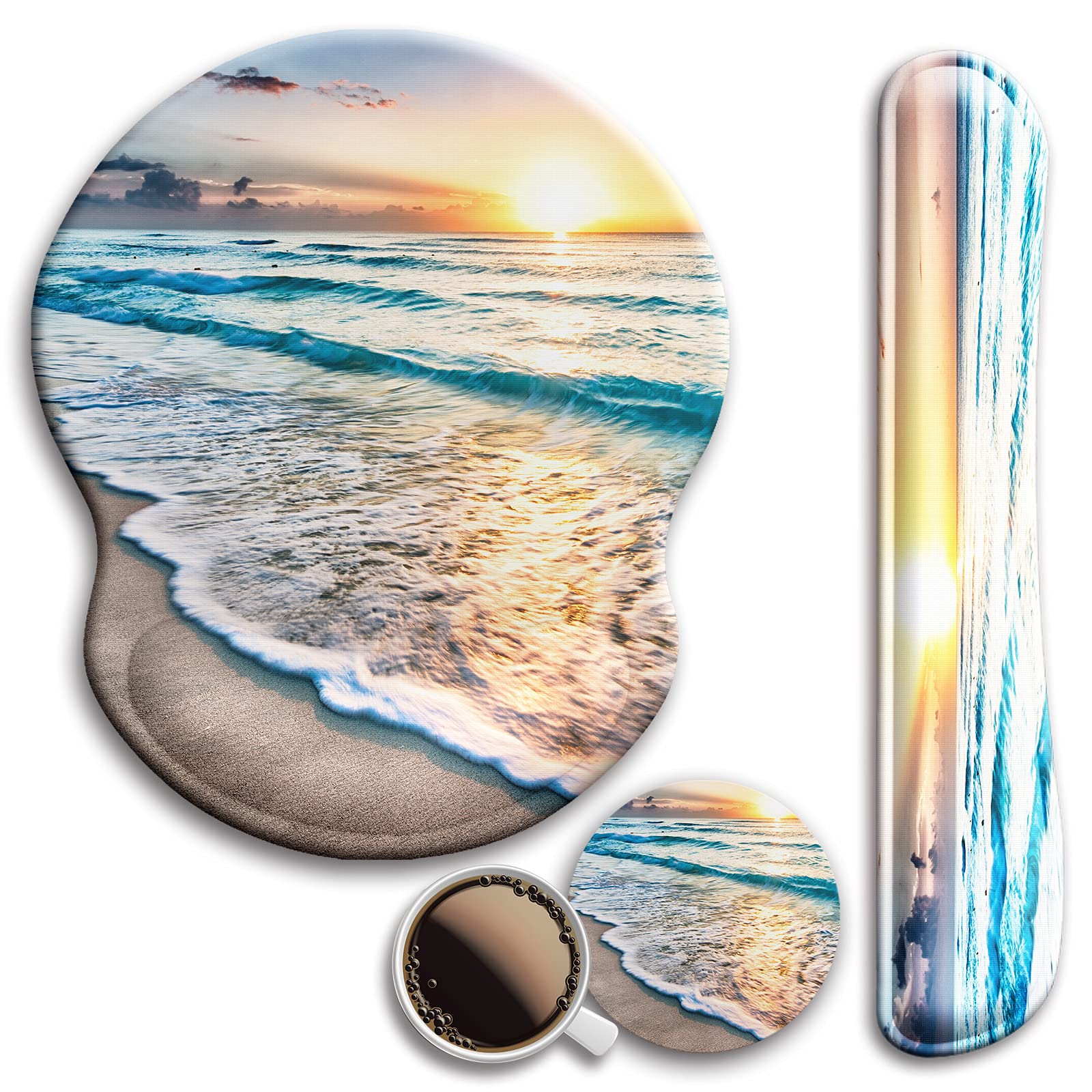 Ergonomic Mouse Pad & Wrist Rest - Non-Slip PU Base for Gaming & Office Use