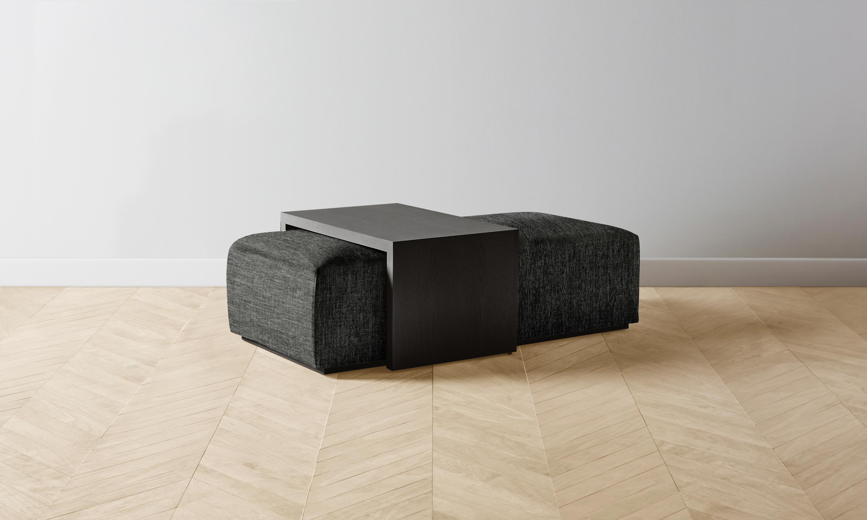 The Bowery Ottoman - Performance Tweed Charcoal Gray Upholstered Storage Bench for Living Room, Bedroom & Entryway - Stylish & Functional Home Decor