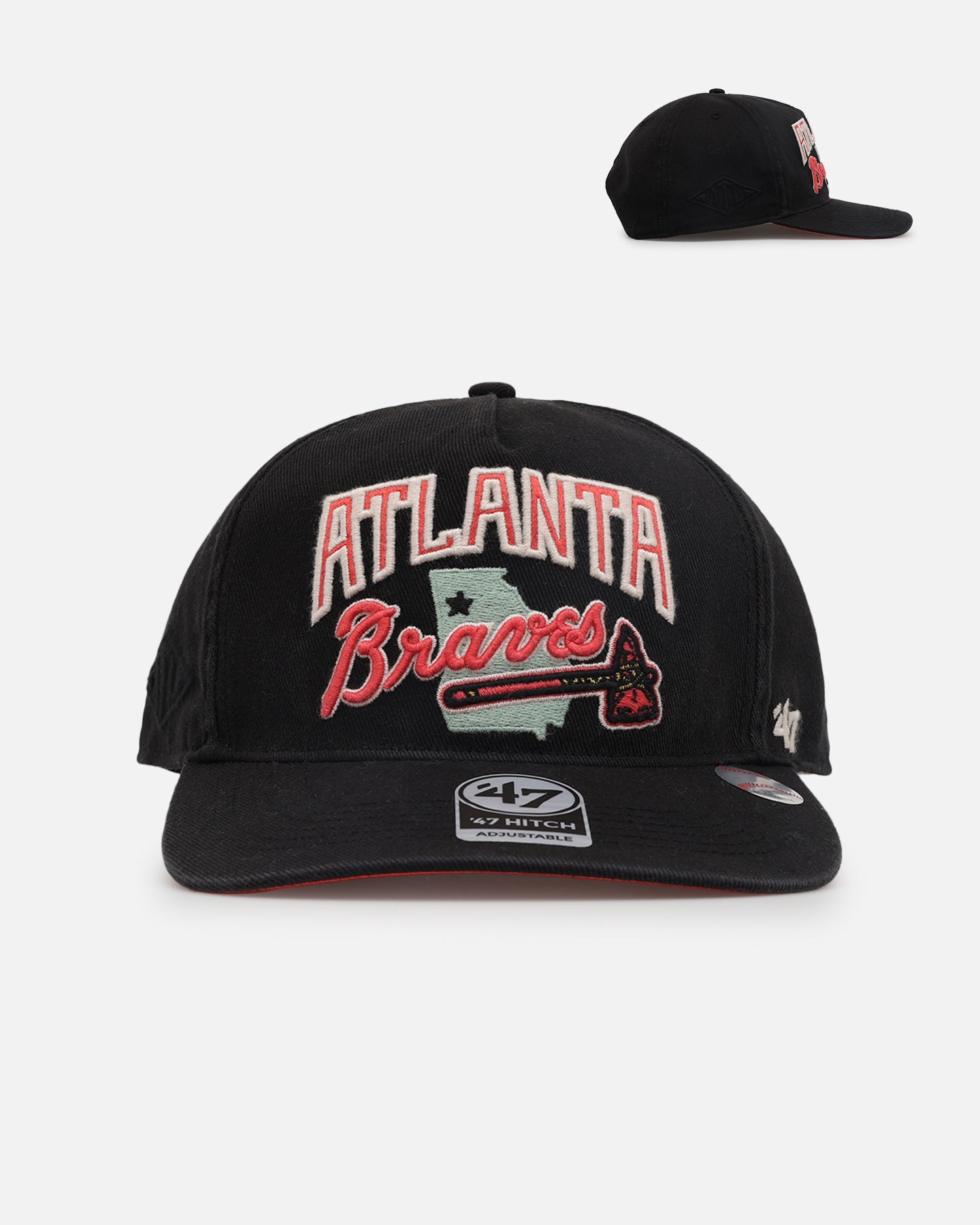 47 Brand Atlanta Braves 'MLB Trophy Case' Snapback Hat - Adjustable Black Baseball Cap for Men & Women - Perfect for Games, Tailgating & Casual Wear