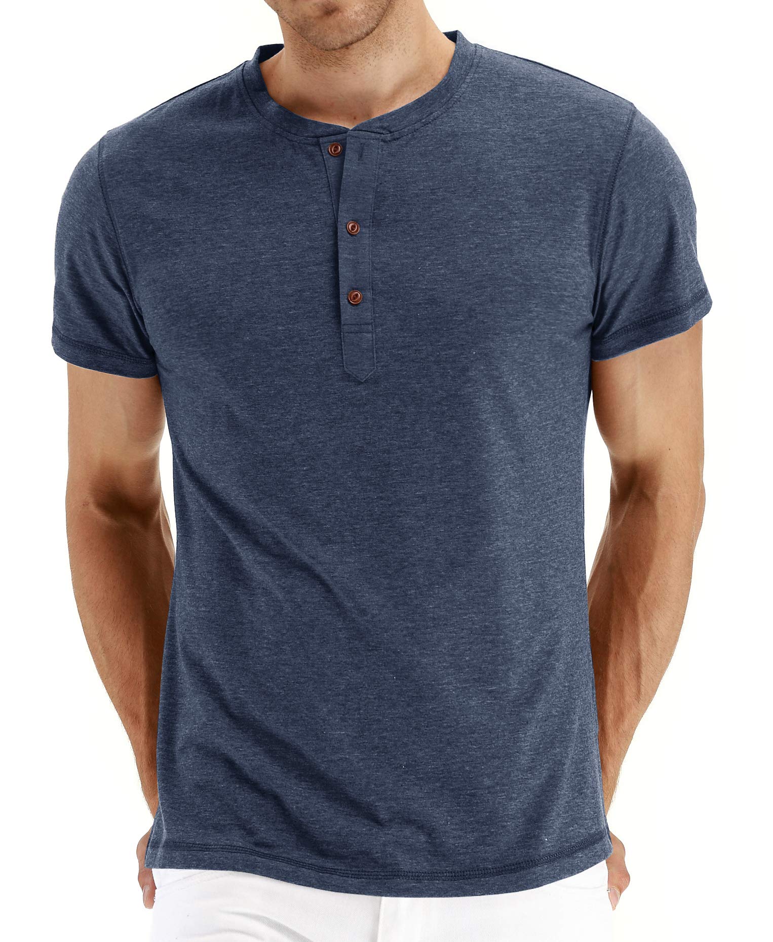 Men's Casual Henley T-Shirt - Long & Short Sleeve Button Placket Shirt | Comfortable Basic Tee for Everyday Wear, Date Night & Weekend Outfits
