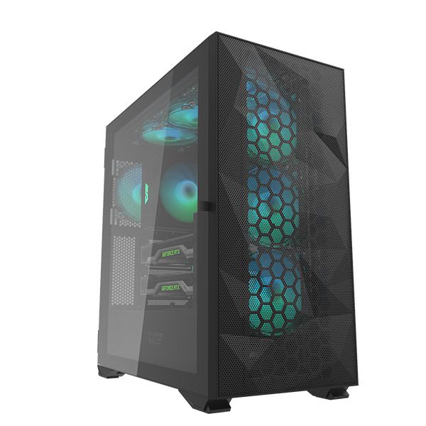 Darkflash DLX21 Mesh ATX Mid Tower PC Case - High Airflow Tempered Glass Gaming Computer Case with RGB Fans, for Gaming, Streaming & Workstation Builds