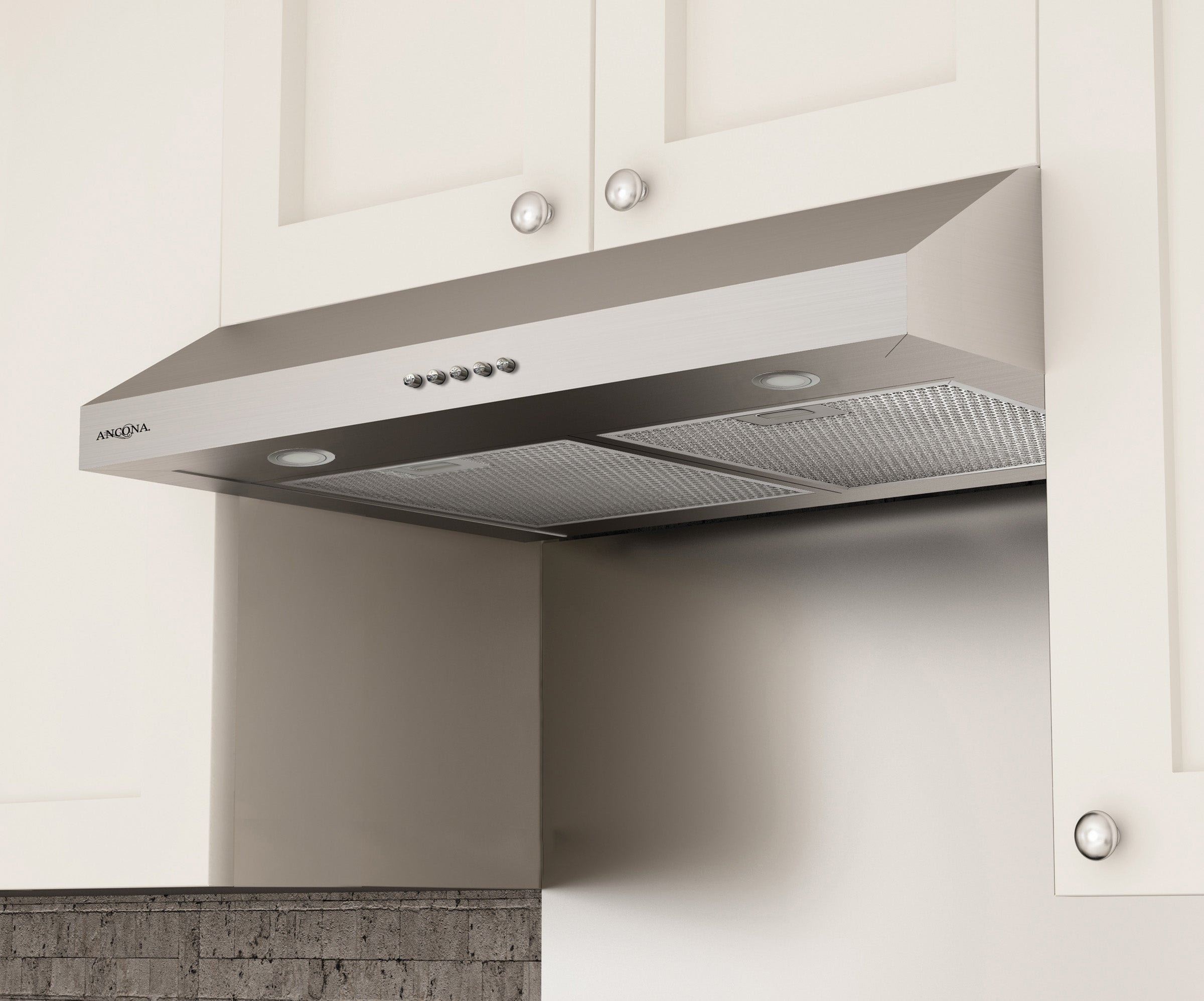 Slim III 30 Inch Stainless Steel Range Hood with LED Lights - Ultra Quiet Kitchen Ventilation for Home Cooking, Grilling & Baking