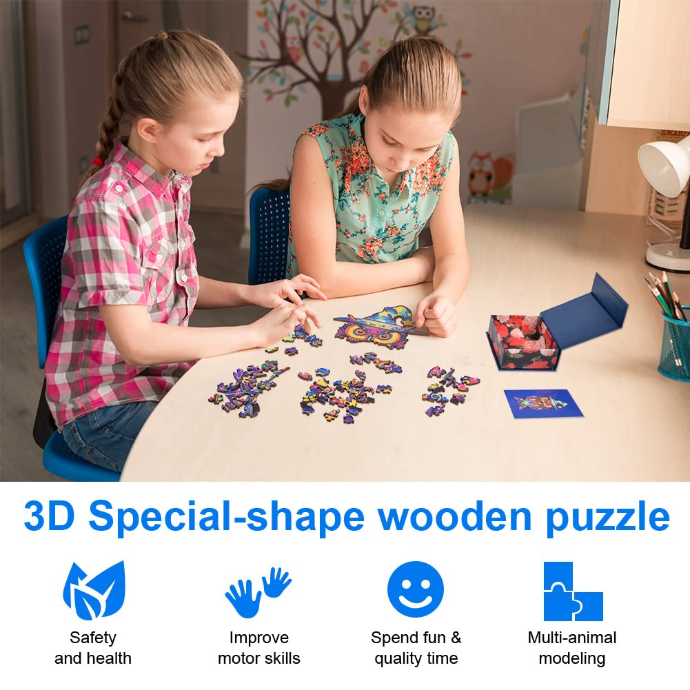 OSDUE 3D Wooden Animal Puzzle for Adults & Kids 8+ | 36-Piece Wood Jigsaw Puzzle with Gift Box | Family Board Game, Home Decor, Birthday Gift for Boys & Girls | Perfect for Stress Relief & Family Bonding