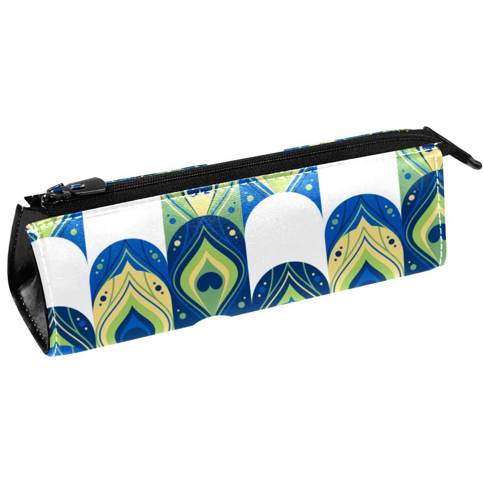 Stylish PU Leather Pencil Bag - Compact Zipper Pen Case for Office & School