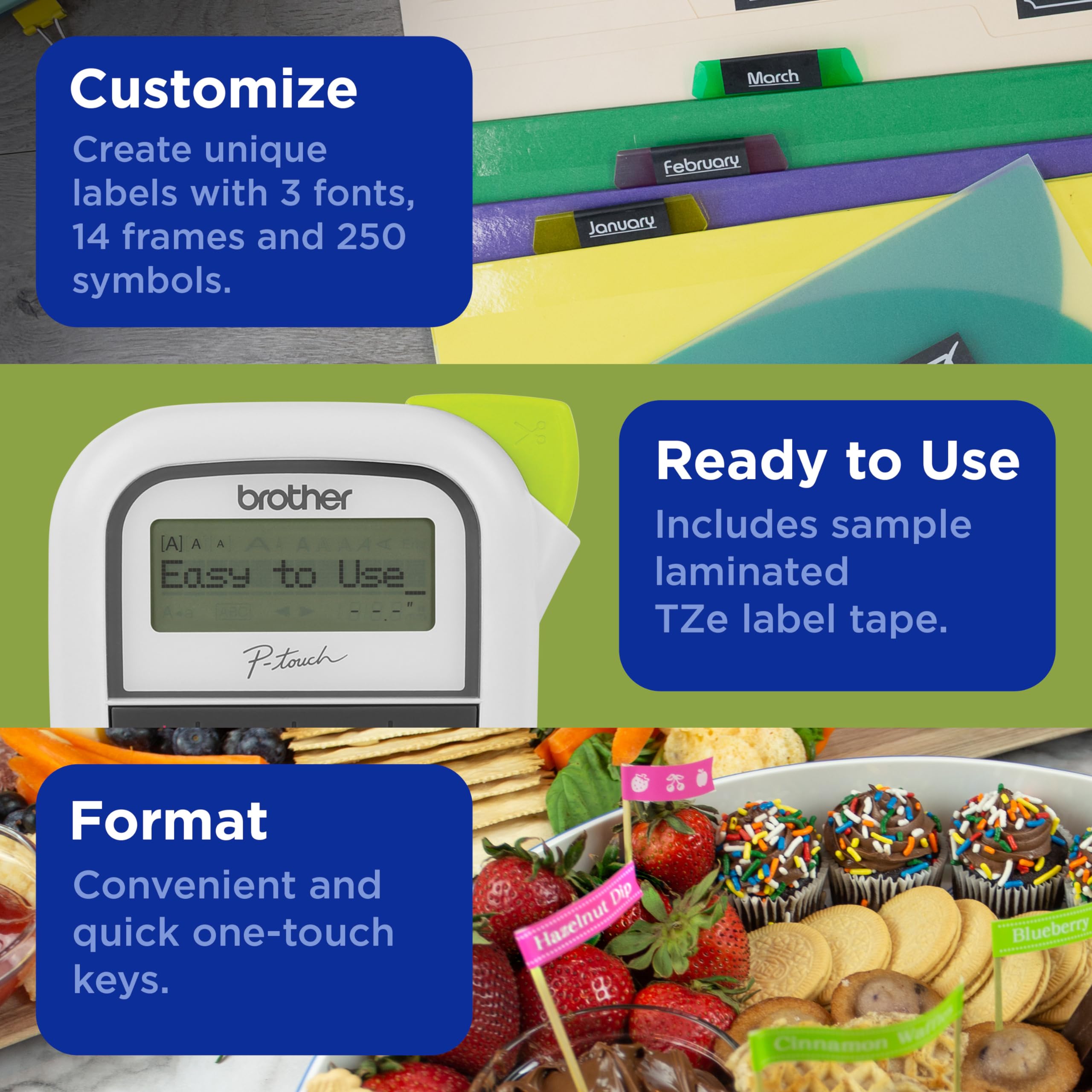 Brother P-Touch PTH110 Portable Label Maker - Compact & Lightweight with QWERTY Keyboard & One-Touch Keys - White Label Printer for Office, Home Organization, School Supplies & Craft Projects