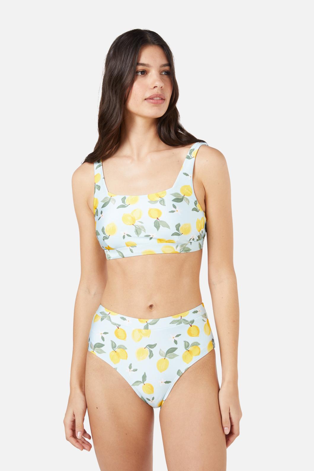 Lemon Bikini Bottom - High Waisted Swimwear for Women, Sexy Beach Bikini Panties, Summer Swim Shorts - Perfect for Pool Party, Vacation & Beach Day