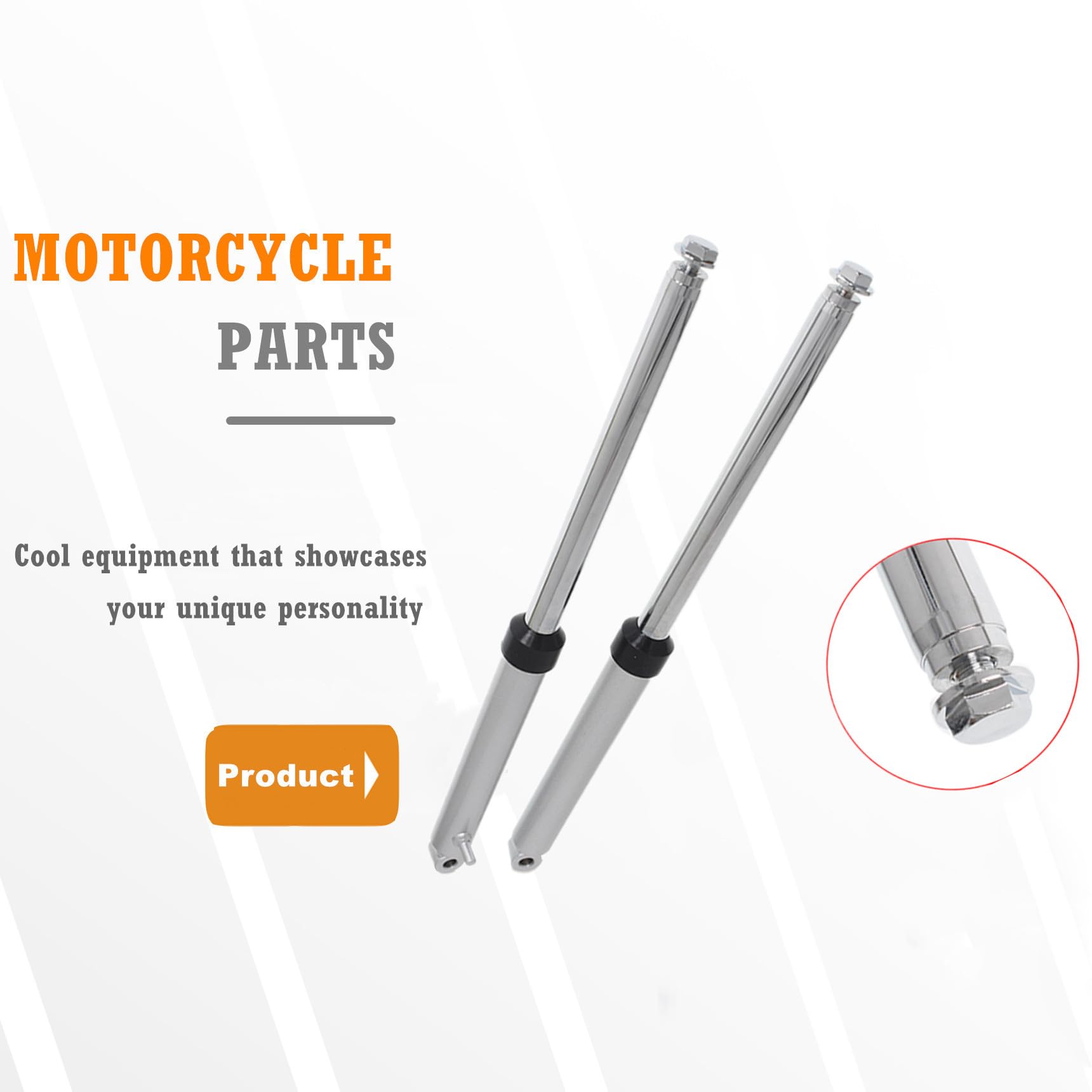 Yamaha PW50 PW Peewee 50 Motorcycle Front Fork Shocks Suspension 480mm Replacement - Silver | Dirt Bike & Kids Off-Road Riding Accessories