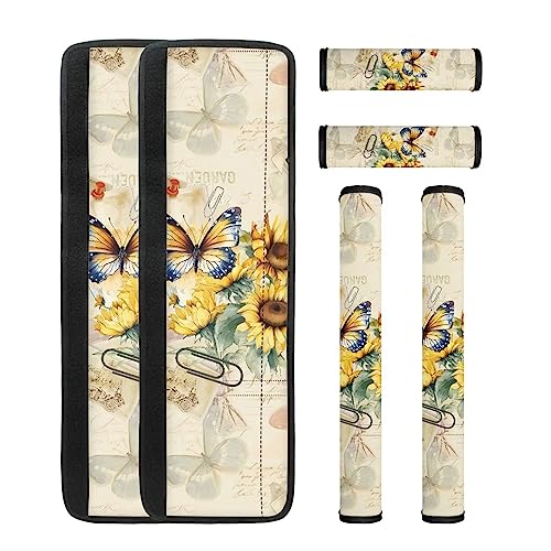 Butterfly Sunflower Retro