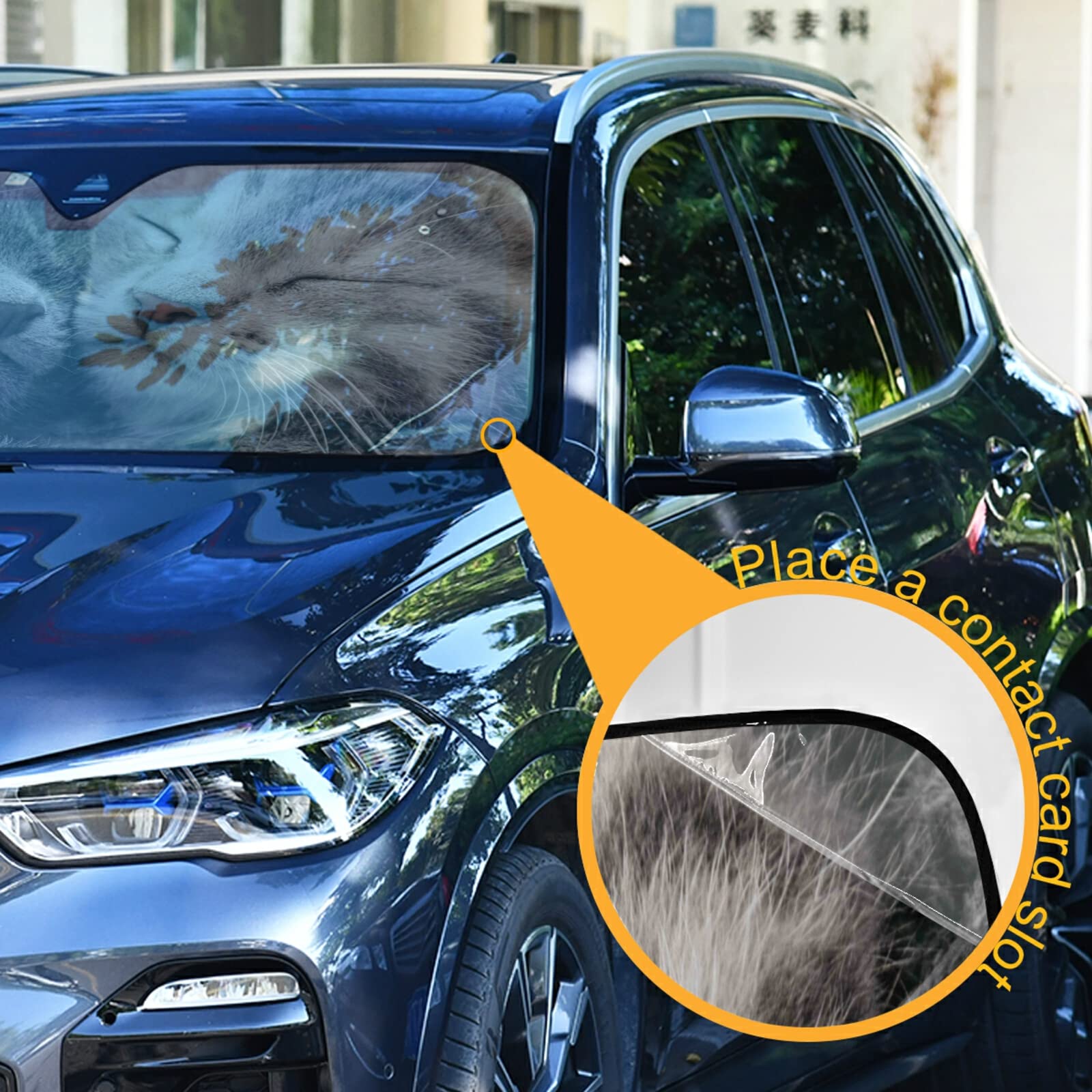 Happy Kittens Car Windshield Sun Shade - UV Reflective Sun Visor Cover for Cars, Trucks & SUVs | Foldable Sunshade to Keep Your Vehicle Cool | Perfect for Road Trips, Parking & Summer Protection