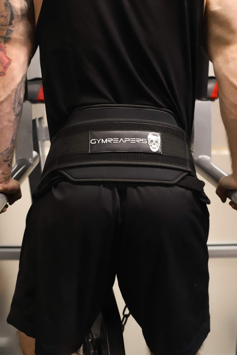 Gymreapers Heavy Duty Dip Belt with Steel Chain for Weightlifting, Pull Ups, Dips - Adjustable Weight Training Belt for Strength Exercises at Home & Gym