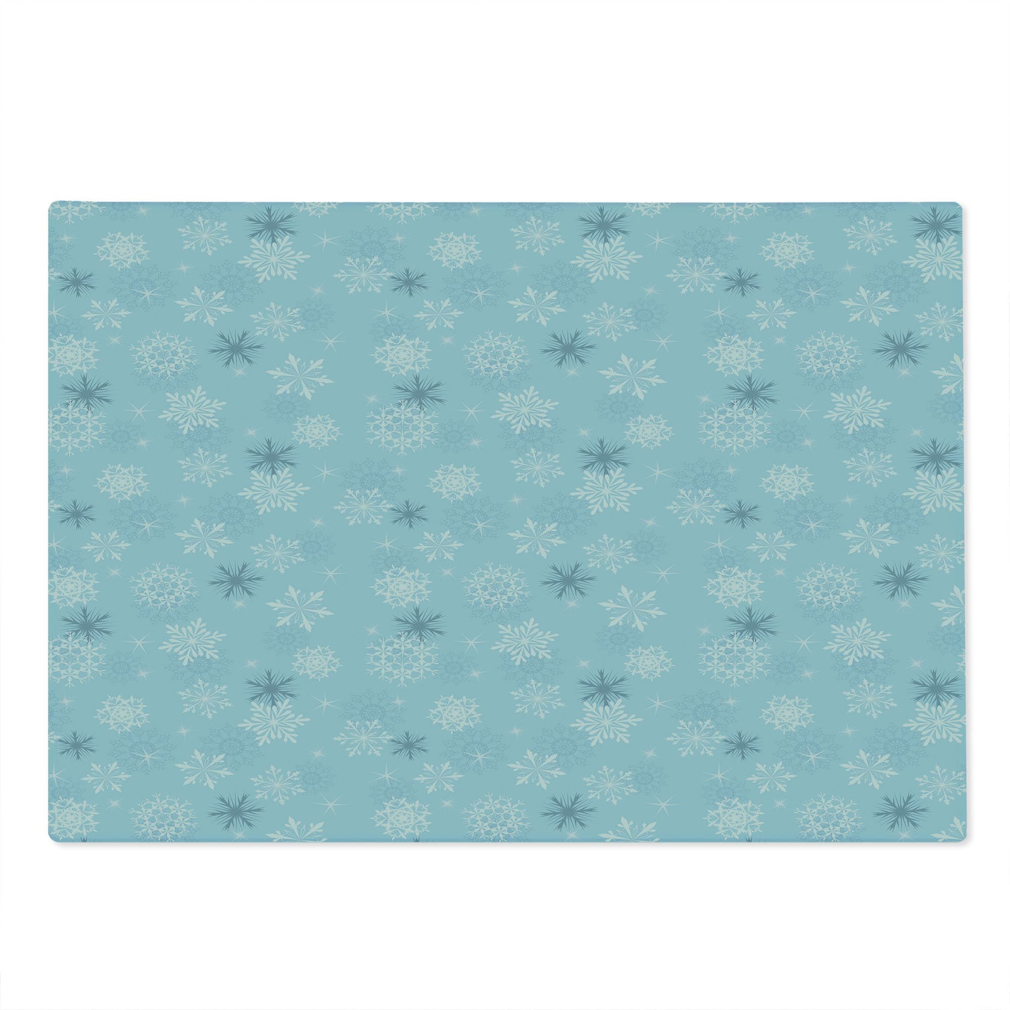 Ambesonne Winter Themed Tempered Glass Cutting Board - Large Decorative Serving Tray with Holiday Stars Design in Pale Blue, White & Grey | Perfect for Christmas Dinner, New Year's Eve Party & Winter Entertaining