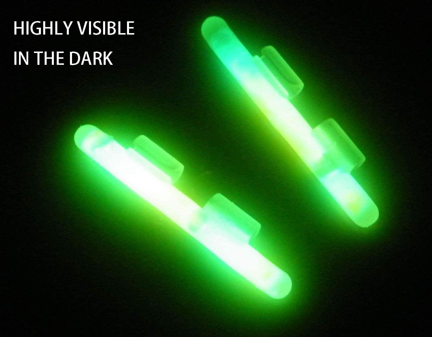 100pcs Green Fluorescent Fishing Glow Sticks for Night Fishing - 2.7x3.2mm Rod Tip Lights, Floating Glow Sticks for Enhanced Visibility in Low Light Conditions - Perfect for Night Fishing, Camping, and Emergency Signaling
